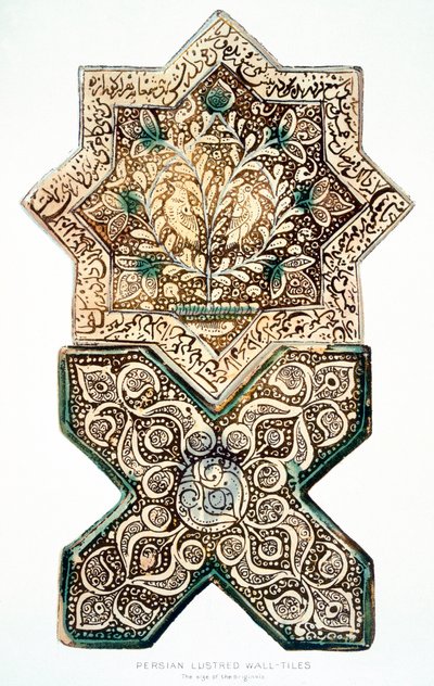 Pl 28 Persian Lustred wall-tiles，19世纪 作者 亨利沃利斯